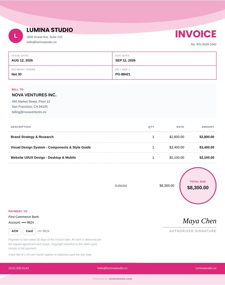 Soft Wave invoice template