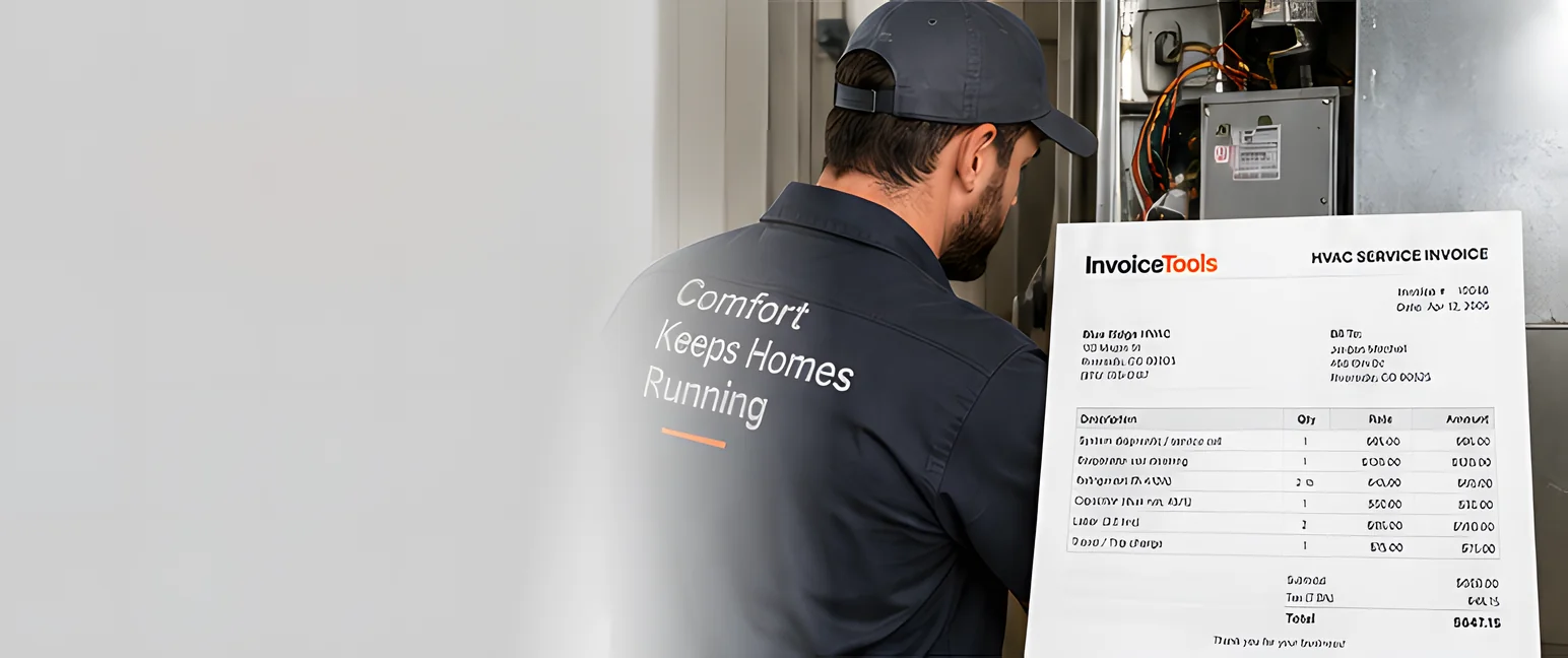 An HVAC technician works on an indoor furnace